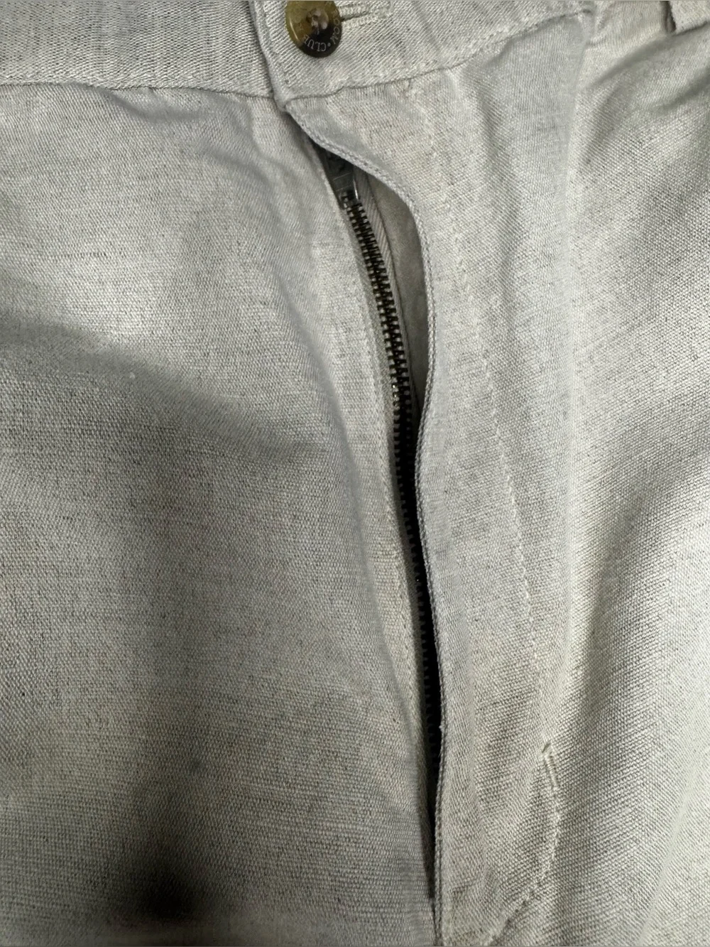Club Room by Charter Club Men’s Linen Blend Pants Beige Pleated 42x30 Cuffe